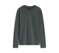 BOSS Long-sleeved T-shirt in cotton with logo patch - Style Tacks, 50512111 Dark Grey XXL