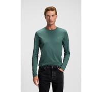 BOSS Long-sleeved T-shirt in cotton with woven logo patch - Style Tacks, 50512111 Green S