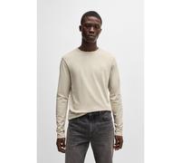 BOSS Long-sleeved T-shirt in cotton with woven logo patch - Style Tacks, 50512111 Light Beige M
