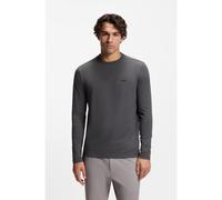 BOSS Long-sleeved T-shirt in stretch cotton with contrast logo - Style Tee Long, 50506365 Dark Grey M