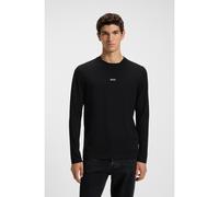 BOSS Long-sleeved T-shirt in stretch cotton with logo print - Style TChark, 50473286 Black 6XL