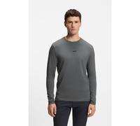 BOSS Long-sleeved T-shirt in stretch cotton with logo print - Style TChark, 50473286 Grey XXL