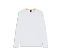 BOSS Long-sleeved T-shirt in stretch cotton with logo print - Style TChark, 50473286 White XXL