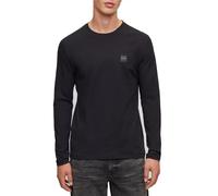BOSS Mens Tacks Long-Sleeved T-Shirt in Cotton with Logo Patch Black
