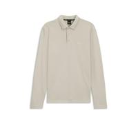 BOSS Longsleeve-Poloshirt Aus Baumwoll-piqué Beige