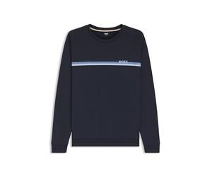 BOSS Loungewear-sweatshirt Aus Baumwolle Mit Logo Auf Der Brust Dark Blue