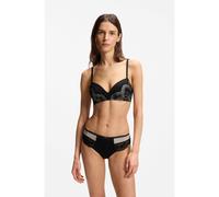 BOSS Low-rise briefs in lace and mesh - Style HIPSTER_AURORA, 50566453 Black L