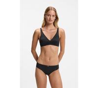 BOSS Low-rise briefs with gold plaque and lace monogram - Style BRIEF_B LACE, 50566492 Black L