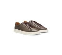 BOSS Low-top trainers in leather with embossed logo - Style Kieran_Tenn_bustd, 50557866 Dark Brown 9