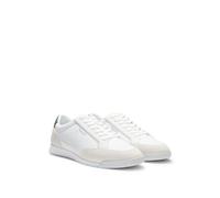 BOSS Low-top trainers with suede and faux leather - Style Nitan_txsd, 50548864 White 11