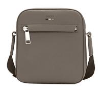 Boss Man's Shoulder Bag Leatherette Textured with Logo Ray NS Zip #50536475Verde