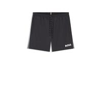 BOSS Swim Shorts with Contrast Logo and Piping Black