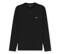 BOSS Men Long Sleeve Cotton Elastane T-Shirt 50506365 Black Crew Neck