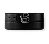BOSS Men Reversible Belt Black Blue Leather 3,5cm Double B Made Italy 50529609