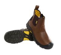 Boss Men’s Brown Safety Work Boots - Steel Toe, High Ankle Lace-Up with Slip & Oil-Resistant Sole, Shock Absorption & Breathable Lining - EN ISO 20345 Certified Brown (11 UK, 45 EU Size)