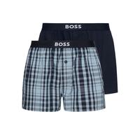 BOSS Men’s Cotton Woven Boxers 2 Pack - Logo Waistband | Pyjama Shorts