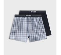 BOSS Men’s Cotton Woven Boxers 2 Pack - Logo Waistband | Pyjama Shorts