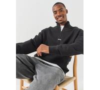 BOSS Men's 1/4 Zip Sweatshirt with Funnel Neck, Black, Size M, Men Black