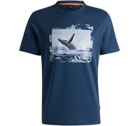 BOSS Mens 10262528 01 Regular Fit T-Shirt Open Blue 466 L