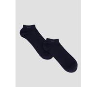 BOSS Mens 2 Pack Cotton Rich Stretch Trainer Liner Socks, Navy, Size 39-42, Men Navy