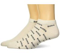 BOSS Men's 2-Pair Repeat Logo Cotton Ankle Socks, Salt, Salt/Midnight Blue, 39-47 EU (Pack of 3), Salt/Midnight Blue, 39-47 EU