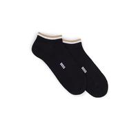 BOSS Mens Ankle Signature stripe Socks Two Pack Black BLACK 43-46