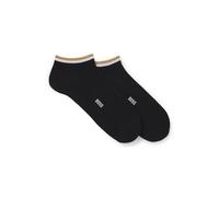 BOSS Mens 2P AS Uni stripe CC Two-pack of ankle-length socks with logo and signature stripe