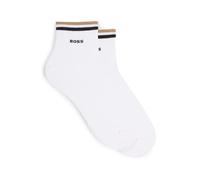 BOSS Mens 2P AS Uni stripe CC Two-pack of ankle-length socks with logo and signature stripe