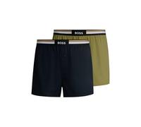 BOSS Mens 2P Boxer Shorts EW Two-Pack of Cotton Pyjama Shorts with Logo waistbands