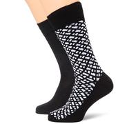 BOSS Men's 2P RS Monogram CC Regular Socks, Black2, 39-42