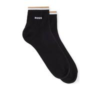 BOSS Two-pack of short socks with signature-stripe cuffs - Style 2P SH Stripe CC, 50491195 Black 9-11