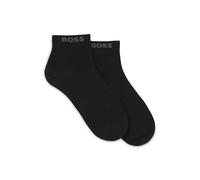 BOSS Orange 2-Pack Mens Short Socks with Logo Cuffs - Black 001