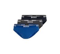 BOSS Men's 3-Pack Classic Regular Fit Stretch Briefs, Navy/Charcoal/Blue, S (Pack of 3)