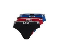 BOSS Men's 3-Pack Classic Regular Fit Stretch Briefs, Red/Navy/Black, S (Pack of 3)