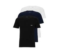 BOSS Men's 3-Pack Crew Neck Cotton Jersey T-Shirts, Bright White Blue Navy Soil Black, XL
