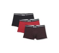 BOSS Men's 3-Pack Multi Design Bold Logo Trunks, Merlot/Black, S (Pack of 3)