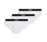 Boss Mens 3 Pack of Logo Briefs in White Cotton - Size Small