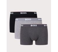 BOSS Mens Trunk 3P Power Three-Pack of Logo-Waistband Trunks in Stretch Cotton