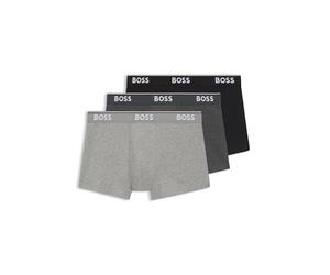 BOSS Mens 3 Pack Power Trunks Boxers Open Grey XXL