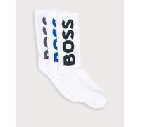 BOSS Mens 3 Pack QS Rib Logo Socks - Colour: 100 White - Size: 9-11
