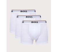 BOSS Mens Trunk 3P Power Three-Pack of Logo-Waistband Trunks in Stretch Cotton