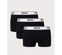 BOSS Mens Trunk 3P Power Three-Pack of Logo-Waistband Trunks in Stretch Cotton