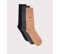 BOSS Men's 3-Pack Embroidered Logo Socks Gift Set, Black/Charcoal/Beige - Black Charcoal Beige - Size: 15.5/9/16/7/7.5/14.5/8/15/8.5/12.5/6/13/13.5/14
