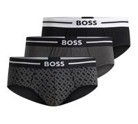 Boss Mens 3 Piece Geometric Patterned Boxer Brief in Black Mono 980 - Size Large
