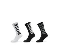 BOSS for man. 50524259 Set of 3 socks with white, black logo, (39-42), Homewear, Cotton