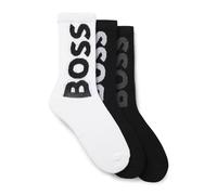 BOSS for man. 50524259 Set of 3 socks with white, black logo, (43-46), Homewear, Cotton
