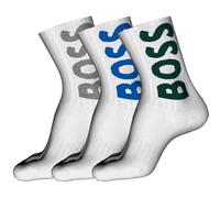 BOSS Mens 3P QS Rib Logo CC Three-pack of short socks with large logos