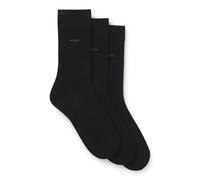 BOSS Ribbed Iconic Logo Cotton Blend Socks, Pack of 3