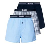 BOSS Men's 3P Woven Boxer Pyjama_Short, Open Blue465, XL