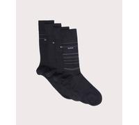 BOSS Mens 4 Pack RS Rib Socks - Colour: 001 Black - Size: 6-11